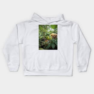 Green pumpkin in the garden Kids Hoodie